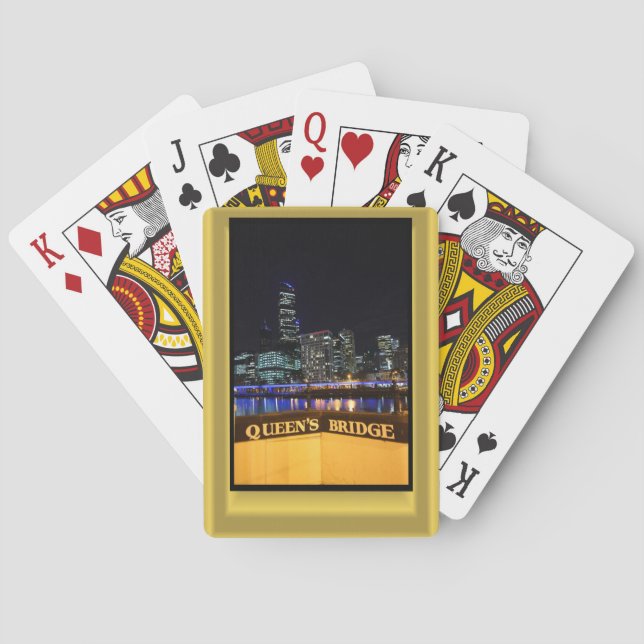 Melbourne Australia CBD Night Ljus Casinokort (Baksidan)