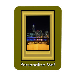 Melbourne Australia CBD Night Ljus Magnet