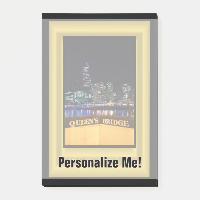 Melbourne Australia CBD Night Ljus Post-it Block (Framsida)