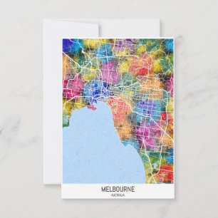 Melbourne Australia City Karta Tack Kort