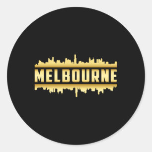 Melbourne Australia City Skyline Cityscape Gift Runt Klistermärke