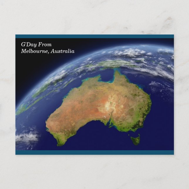 Melbourne Australia from Space Vykort (Framsida)