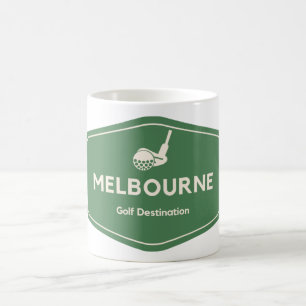Melbourne Australia - Golf Course Destination Logo Kaffemugg