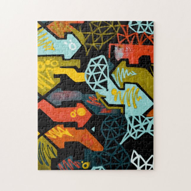 Melbourne Australia Graffiti Mural Puzzle Pussel (Vertikal)