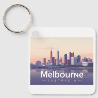 Melbourne Australia Pastel Travel Design Nyckelring