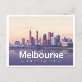 Melbourne Australia Pastel Travel Design Vykort