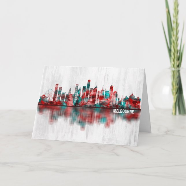 Melbourne Australia Skyline Helgkort (Framsida)