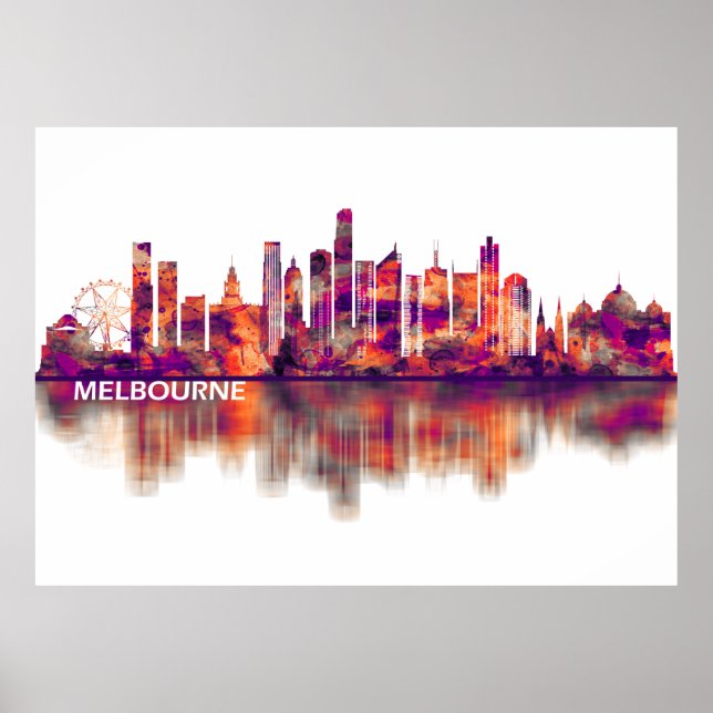Melbourne Australia Skyline Poster (Framsidan)