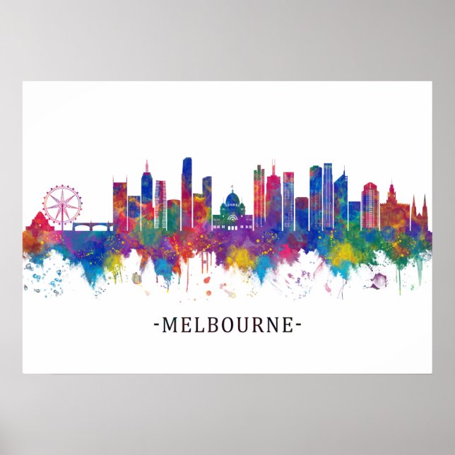 Melbourne Australia Skyline Poster (Framsidan)