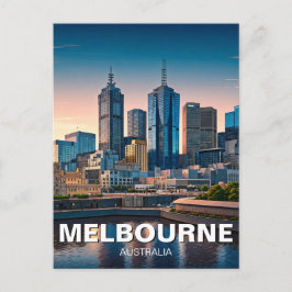 Melbourne Australia Skyline Travel Vykort
