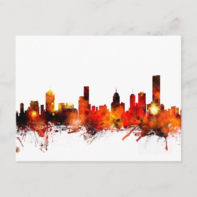 Melbourne Australia Skyline Vykort (Framsida)