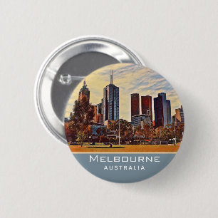 Melbourne Australia Skyline Watercolor Art Knapp