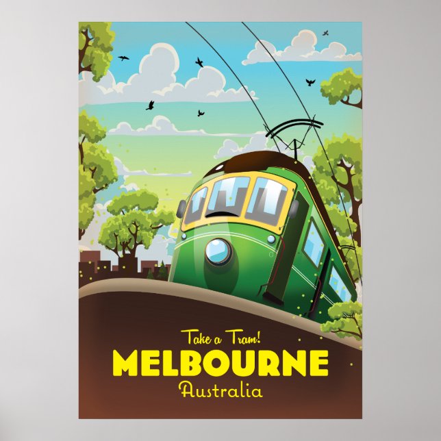 Melbourne Australia Tram Poster (Framsidan)