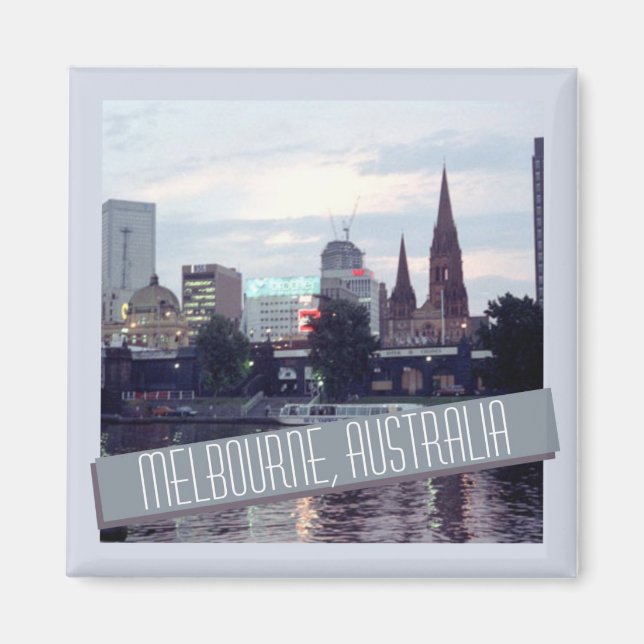Melbourne Australia Travel Souvenir Fridge Magnet (Framsidan)