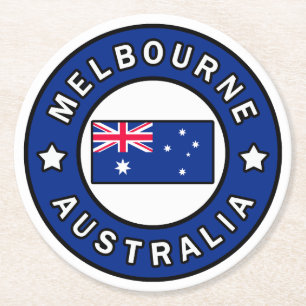 Melbourne Australia Underlägg Papper Rund
