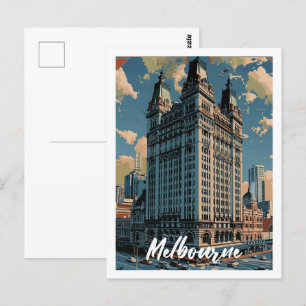 Melbourne Australia Vintage Berömd Travel Ställe Vykort