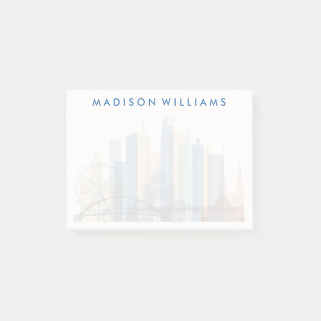 Melbourne, Australien| City Skyline Post-it Block (Framsida)