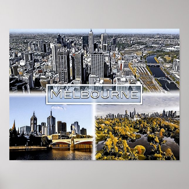 Melbourne - Australien - Mosaic - Poster (Framsidan)