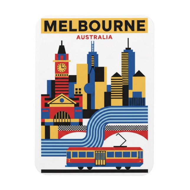 Melbourne Australien Panorama Resa Magnet (Vertikal)