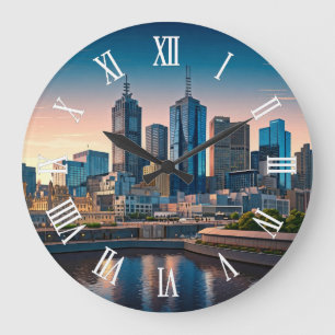 Melbourne Australien Panorama Resa Stor Klocka
