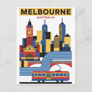 Melbourne Australien Siluett Resa Vykort