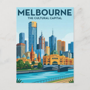 Melbourne Australien Siluett Resa Vykort