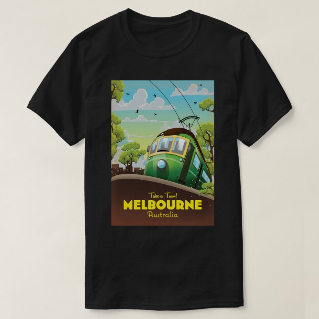 Melbourne Australien Spårvagn  T Shirt (Design framsida)