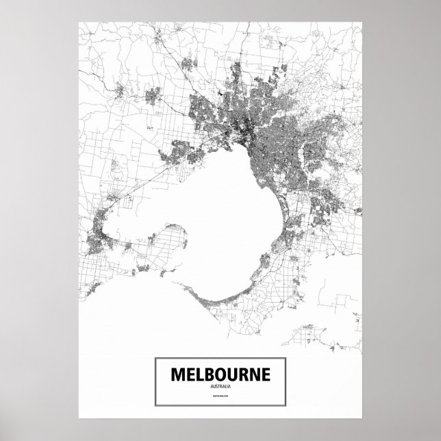 Melbourne, Australien (svart på vitt, anpassningsb Poster (Framsidan)