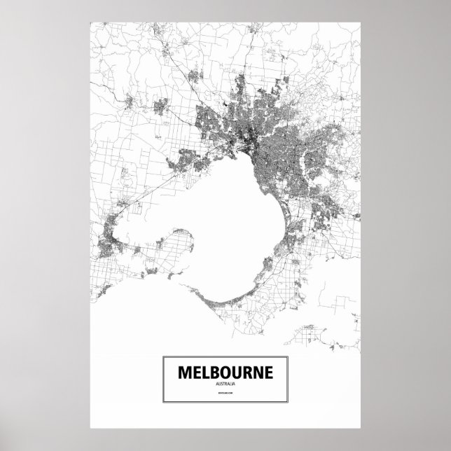 Melbourne, Australien (svart på vitt) Poster (Framsidan)