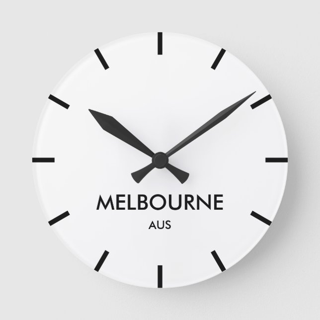Melbourne Australien - zon minimitid Rund Klocka (Framsida)