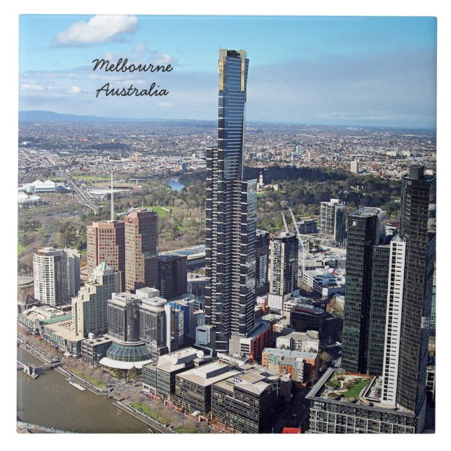 Melbourne, Australiens cityscape-foto Kakelplatta (Framsidan)