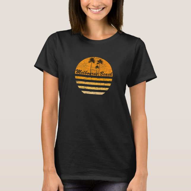 Melbourne Beach FL 70s Throwback Surfa T Shirt (Framsida)