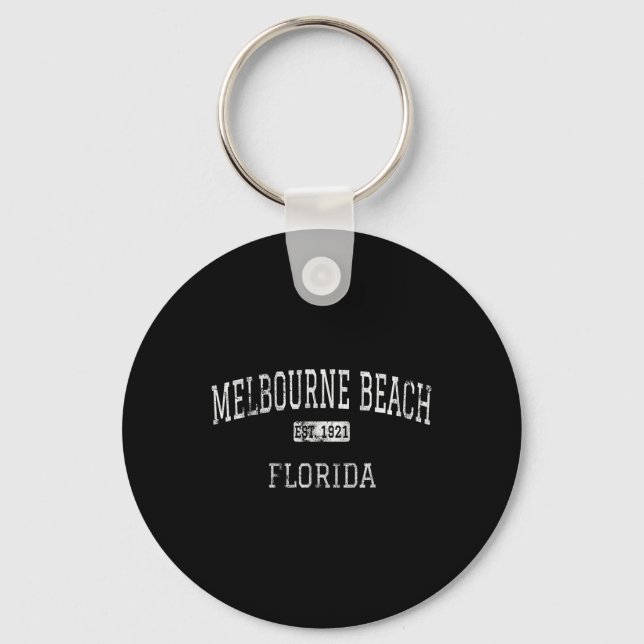 Melbourne Beach Florida Fl Vintage Nyckelring (Framsida)