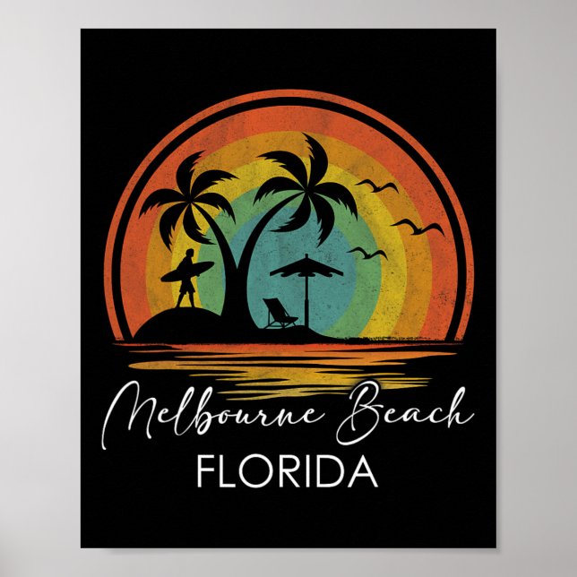 Melbourne Beach Florida Summer Vacation Tropical S Poster (Framsidan)