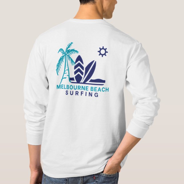 Melbourne Beach Florida Surfing T-Shirt (Baksida)