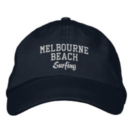 Melbourne Beach Surfing Embroired Baseball Hat Broderad Keps