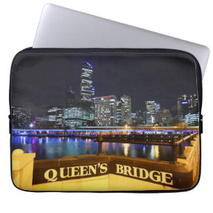 Melbourne CBD Queens Bridge City Ljus Laptop Sleeve