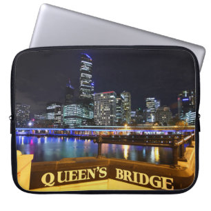 Melbourne CBD Queens Bridge City Ljus Laptop Sleeve
