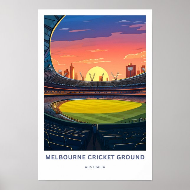 Melbourne Cricket Ground Australia Travel Print Poster (Framsidan)