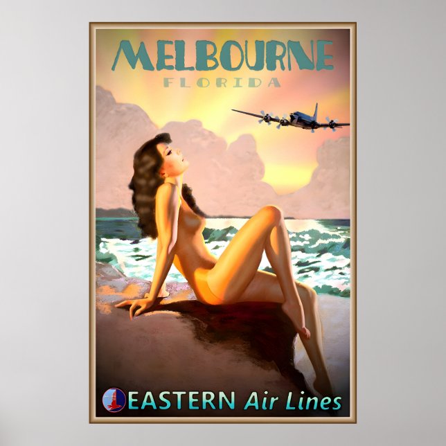 Melbourne Florida Eastern Air Lines Resaaffisch Poster (Framsidan)