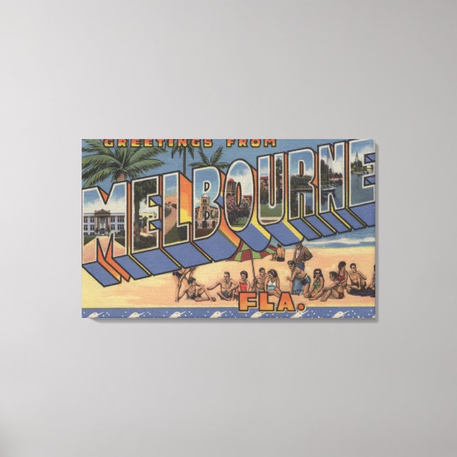 Melbourne, Florida - Large Brev Scenes Canvastryck (Framsida)