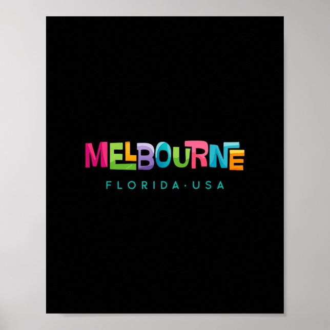 Melbourne Florida Retro Tropisk Design  Poster (Framsidan)