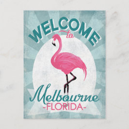 Melbourne Florida Rosa Flamingo Retro Vykort