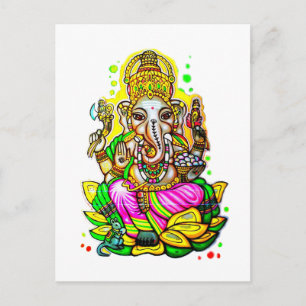 Melbourne Graffiti Street Art Ganesh Elephant Neon Vykort
