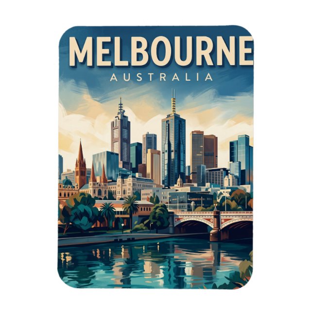 Melbourne horisont Australien Magnet (Vertikal)