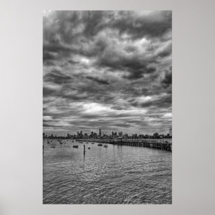 Melbourne horisont från St. Kilda Poster