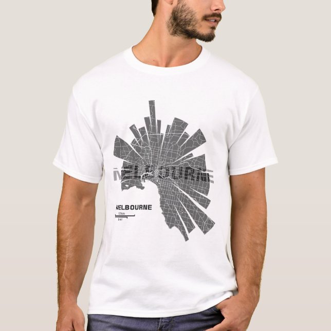 Melbourne kartaT-tröja Tee Shirt (Framsida)