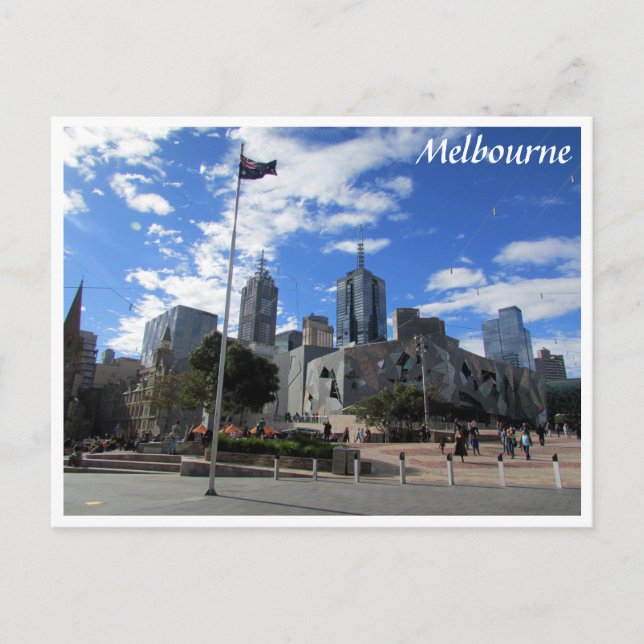 Melbourne matat skylt vykort (Framsida)