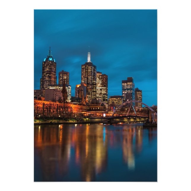 Melbourne nattetid fototryck (Framsidan)