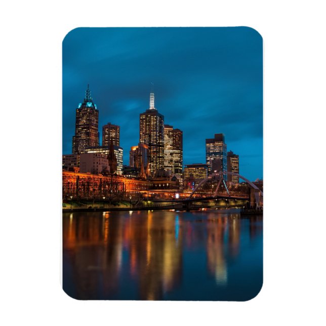Melbourne på natten magnet (Vertikal)
